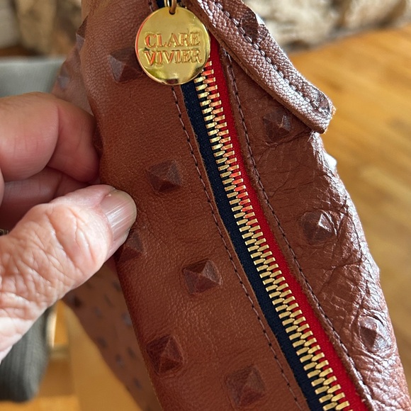 Clare V. Leather flat fold over clutch with rivets - Picture 4 of 11